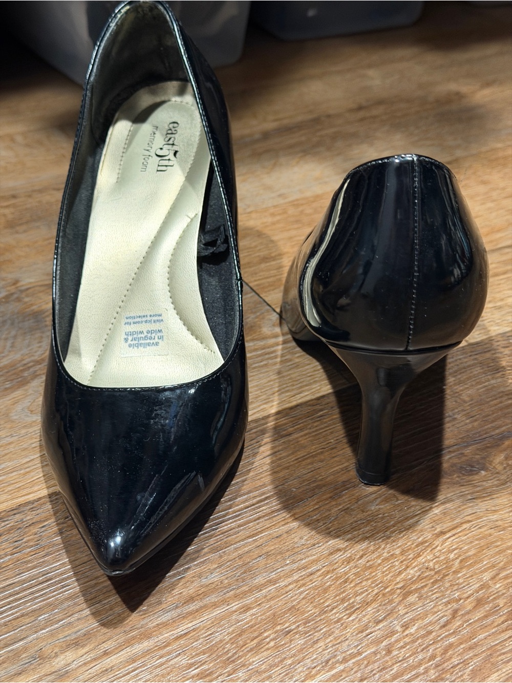 Women's Pointed Toe Pumps in Black and Nude Patent